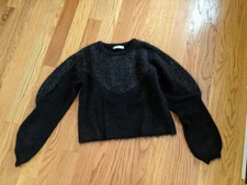 Zara knit women holiday mohair crewneck sweater sparkle size small