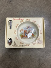 VTG 1988 2 Piece Royal Doulton Bunnykins Nursery Set Baby Plate  Feeding Spoon
