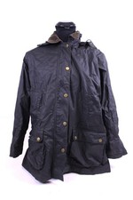 Wetterjacke Wachsjacke Damen Größe 38 Übergangsjacke Dunkelblau Vintage