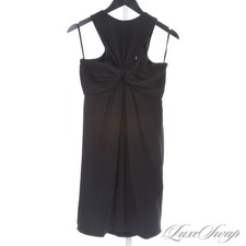 Vintage 1980s 1990s Bill Blass Made in USA Black Ruched Cocktail Party Dress 8