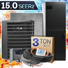 ACiQ 3 Ton Heat Pump AC Split System Central Air Conditioner Kit - R32, 15 SEER2