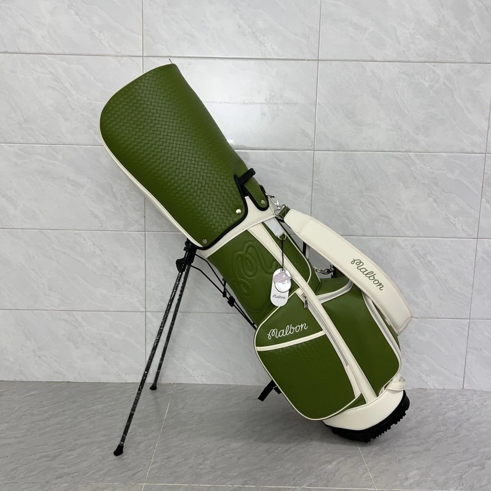 MALBON GOLF Caddy Bag Stand Type Green Synthetic Leather / 5way / 46inch / 3.6kg - image 3 of 4