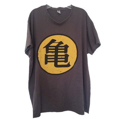 SOL'S Imperial Dragon Ball Z Master Roshi Kame Kanji T-Shirt Mens XL Grey Anime