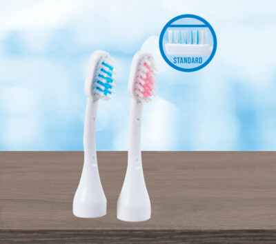 Emmi-dent Platinum Ultrasound - 2 adult size bristle head attachments for braces