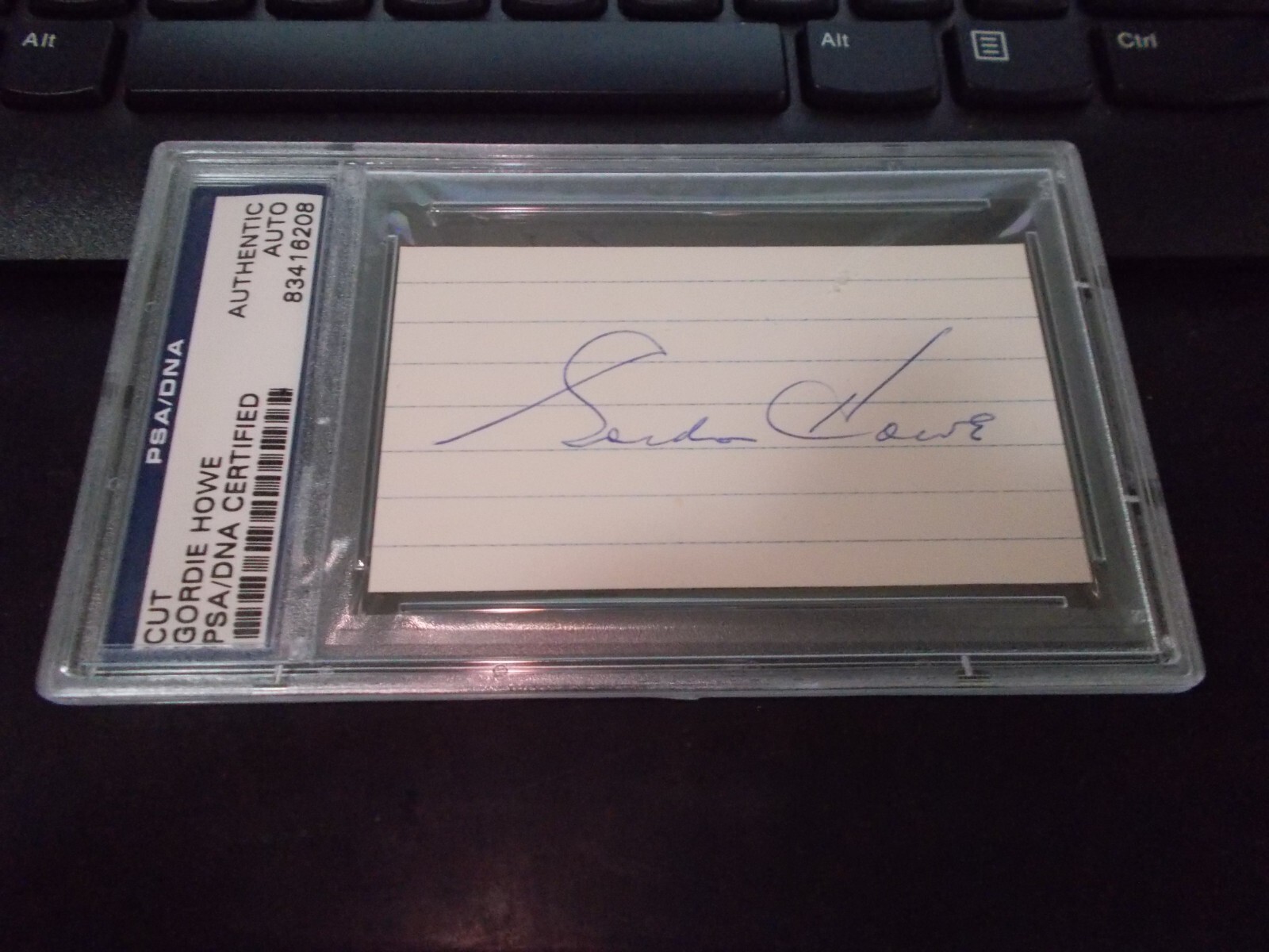 Gordie Howe Autographed Signed CUT AUTO PSA DNA SLAB RED WINGS HOF NHL 