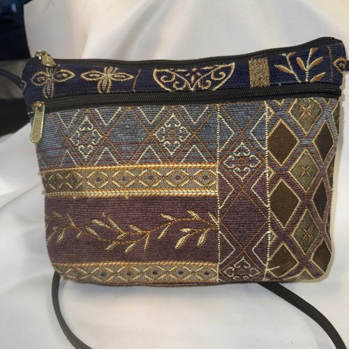 Vintage Danny K. Beverly Hills USA Made Embroidered Tapestry Crossbody Bag - 第 1/8 張圖片