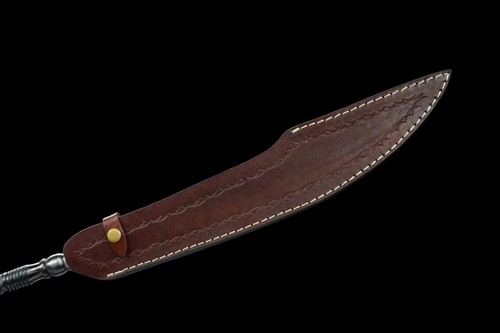 Chinese Polearm Guandao Dao Guan Yu Weapon Halberd Folded Damascus Steel Blade - Picture 8 of 8