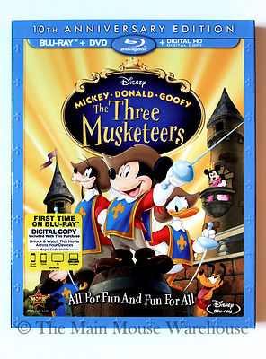 Disney Mickey Mouse & Friends The Three Musketeers Blu-ray DVD and