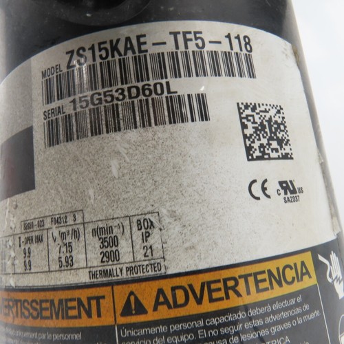 Emerson ZS15KAE-TF5-118 Copeland Scroll 200/230V 50/60Hz 3Ph - Picture 2 of 9