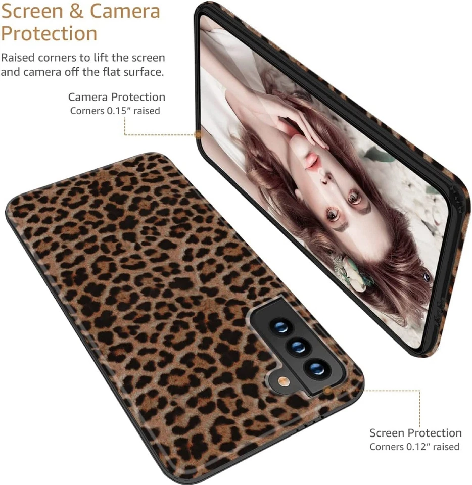 For Samsung Galaxy S22 S21 S20 S10 S9 S8 Note - Cute Leopard Print Girl Case - Image 2 of 4