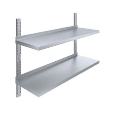 AmGood 16 in. x 48 in. Two-Tier Metal Wall Mount Shelf