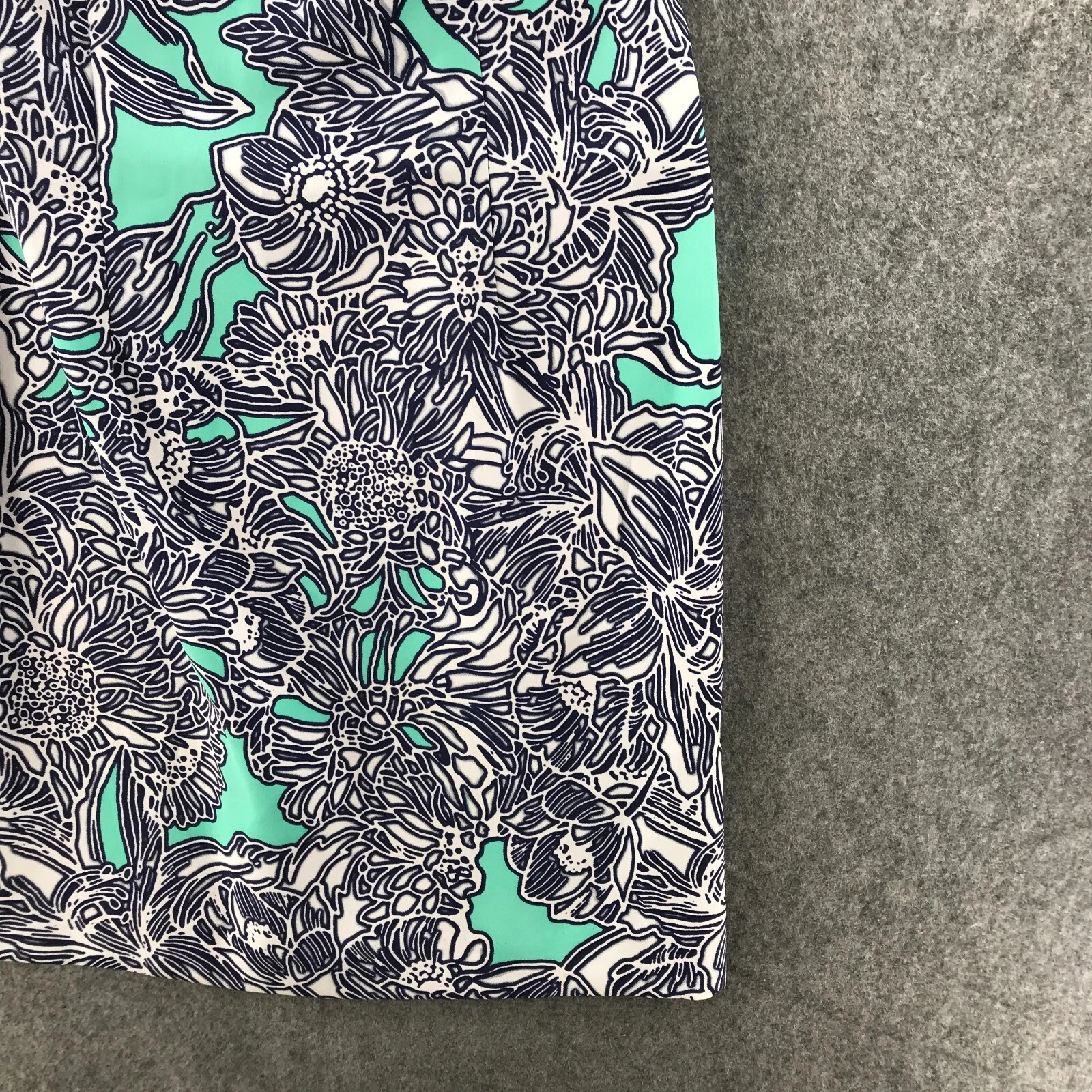 VETEMENTS Abito donna Amanda Lane 4 petite tubino blu bianco verde floreale foderato zip dietro