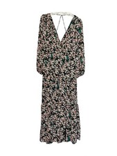 ASTR The Label Women's v-neck open back Floral long sleeve Maxi dress Small