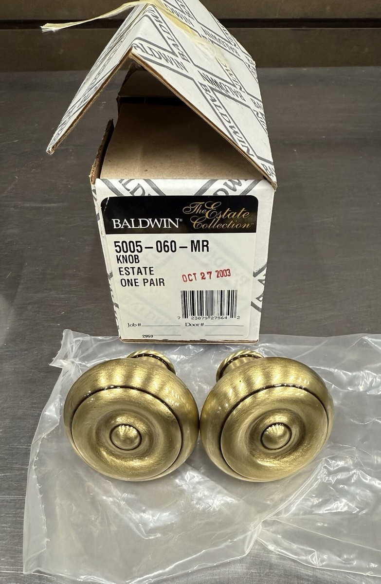 Baldwin Estate Knob 5005 Brass Door Knob in 060 Satin Brass - New