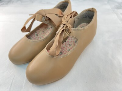 Capezio Tele Tone Tap Dance Shoes Black Leather Kid's Size 13