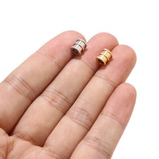 20pcs Stainless Steel 6mm Big Hole Beads Column Spacer Beads DIY Jewelry Finding