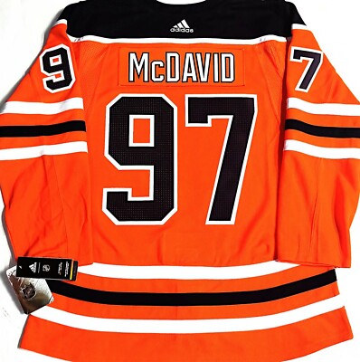 ORANGE-PRO-54 CONNOR McDAVID EDMONTON OILERS ADIDAS CLIMALITE