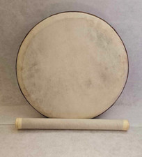 Traditional Batik drum Rabana percussion music instrument dance wood hide beater