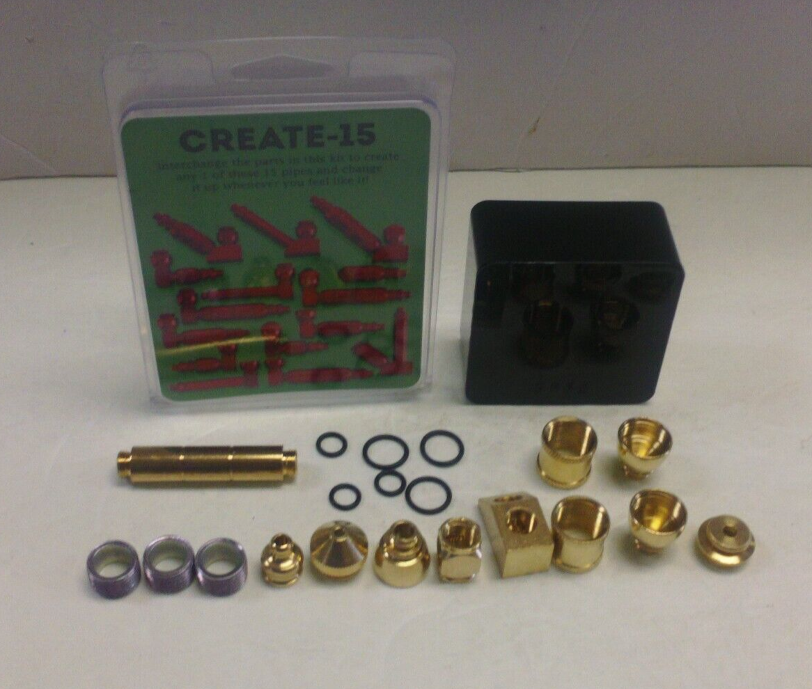 CREATE 15 BRASS TOBACCO INTERCHANGEABLE PARTS SQUARE ELBOW HAND PIPE