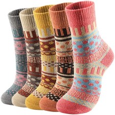 Socks for Women 5 Pairs Winter Socks for Women Cold Weather Thick Cozy Knit Warm
