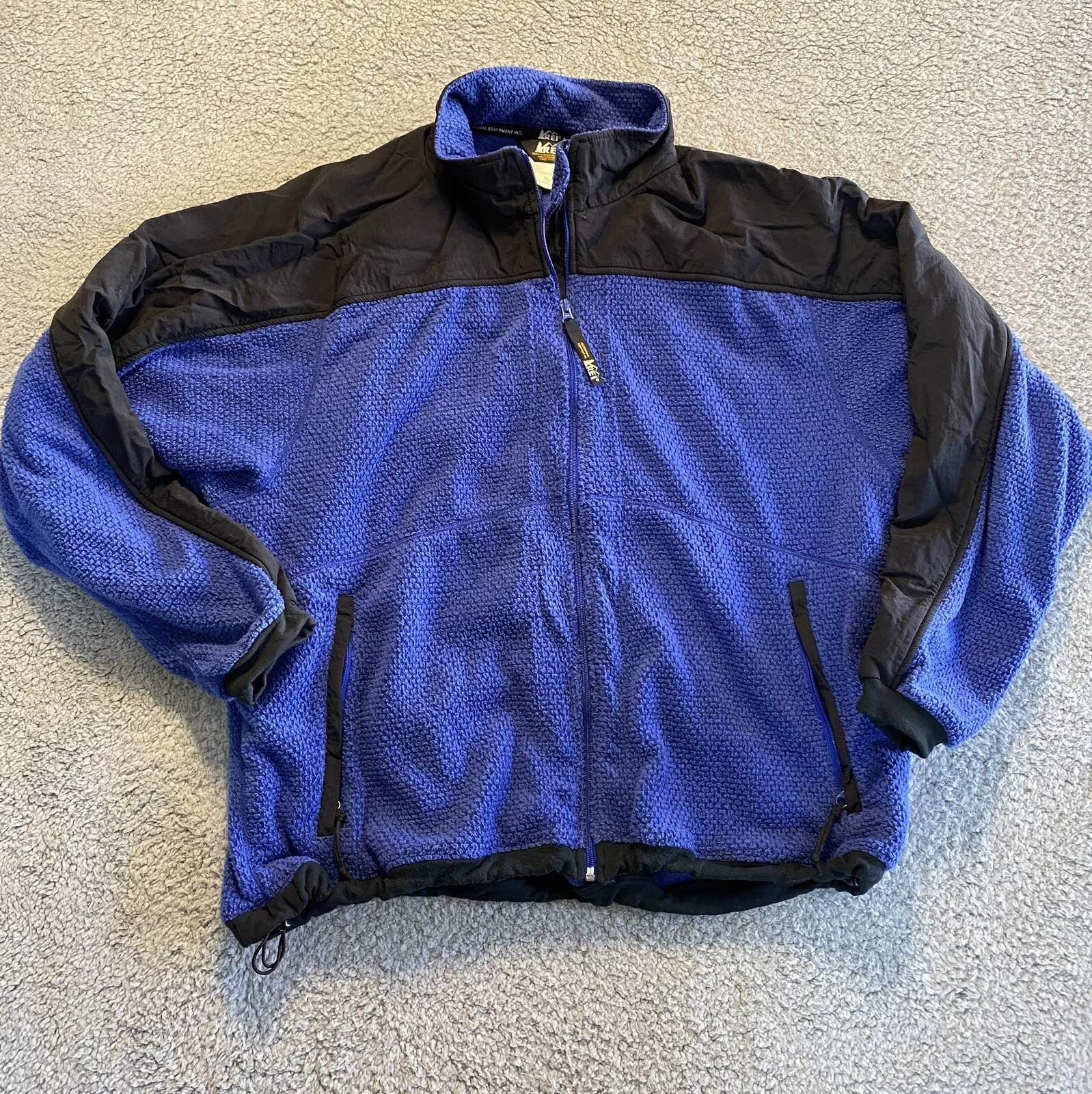 Vintage REI Co-Op Unisex Jacket Adult XL Blue Polartec Full Zip Pockets