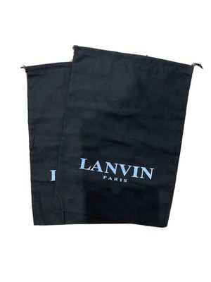 Lanvin 2 schwarz Flanell Kordelzug Staub Schuhtaschen L40 x B28,5 cm Neu