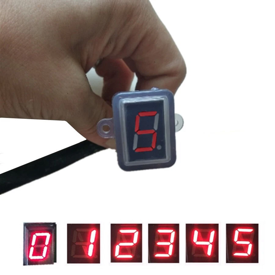 Motorcycle Red LED Digital Gear Indicator 0-5 Level Neutral Display Waterproof - Image 3 of 4
