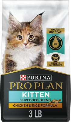 Purina Pro Plan With Probiotics, High Protein Dry Kitten Food Chicken & Rice 3lb