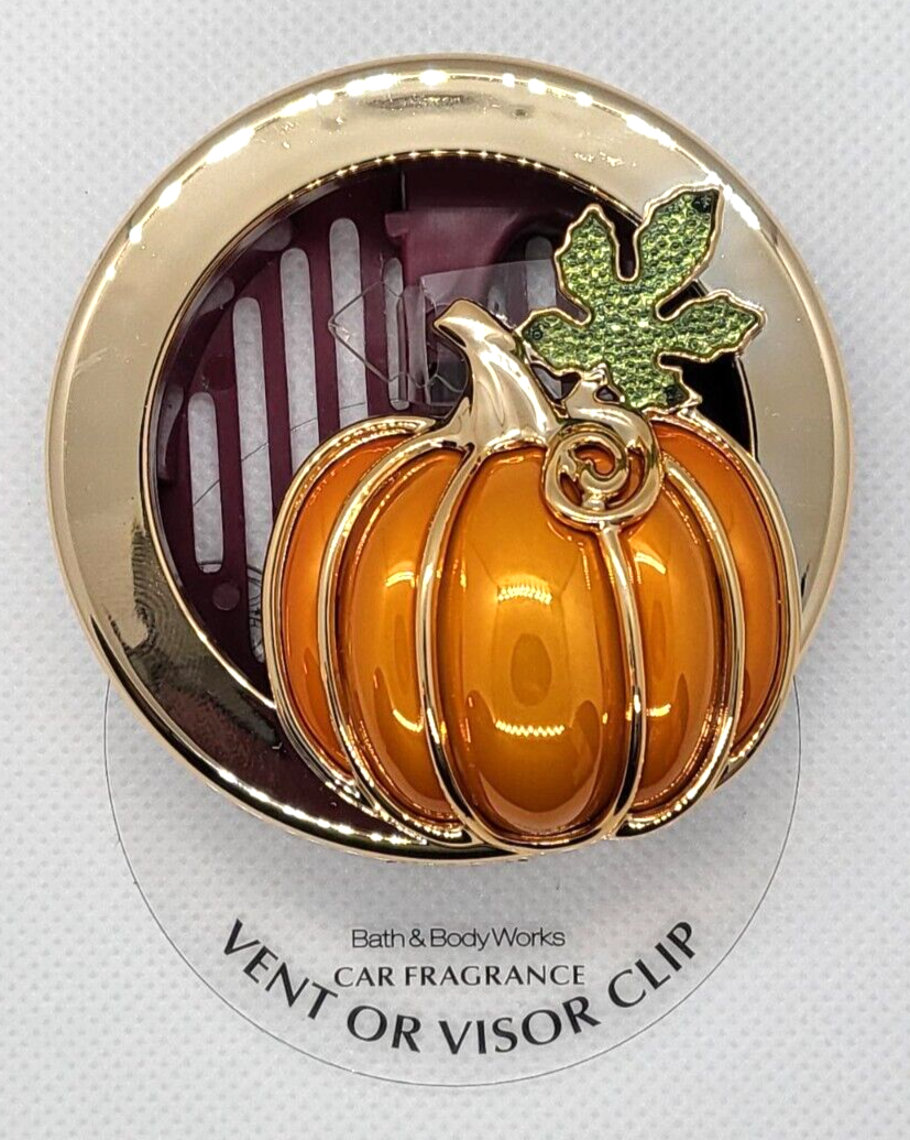 New Bath & Body Works Vent Or Visor Clip Car Fragrance Holder Pumpkin