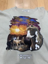 Vintage 90s Cherokee North Carolina Woman  s Sweatshirt Sweater Horses Magical