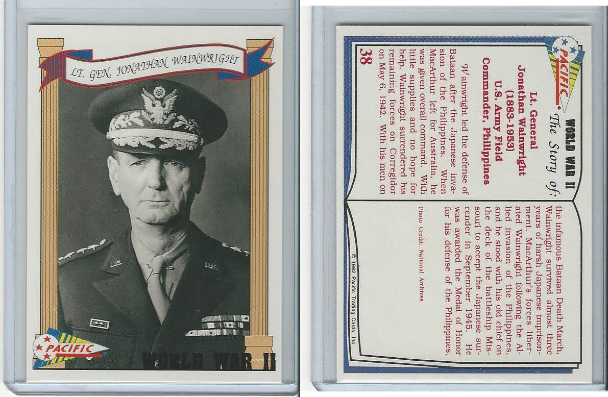 1992 Pacific, World War II, #38 Lt. Gen. Jonathan Wainwright