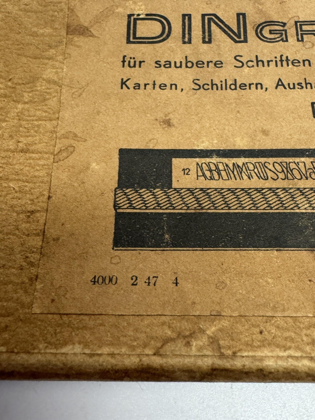 RARE NOS Vintage Writing instrument DINGRAPH SCHRIFTEN Inscriptions Alphabet