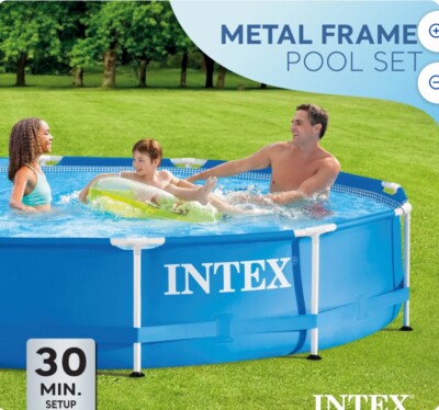 Intex 12' x 30'' Metal Frame Above Ground Pool with Filter Pump