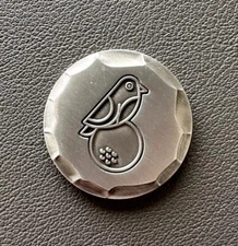 Silver Little Birdie Metal Golf Ball Marker - Premium Puttworks Markers