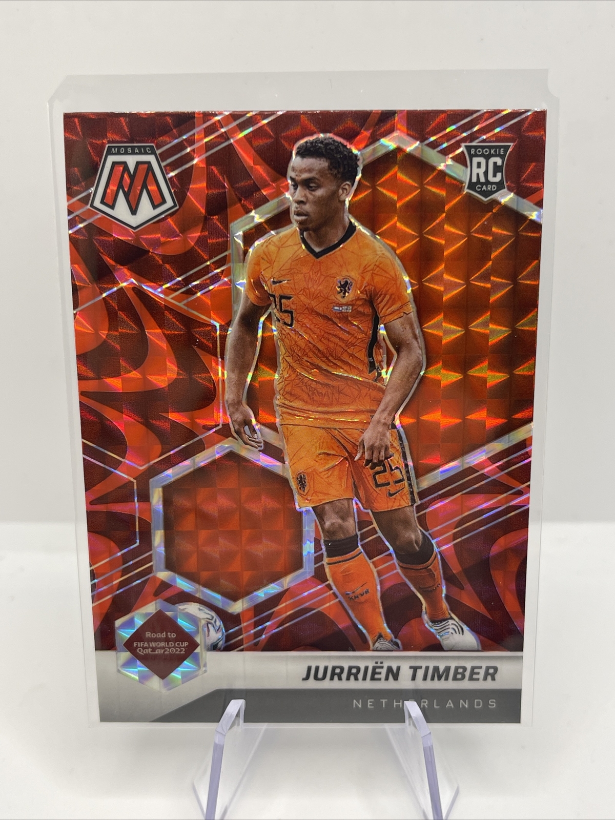 2021-22 Mosaic FIFA Road To World Cup Jurrien Timber RC #178 Red Mosaic