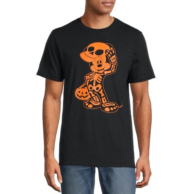 DISNEY MICKEY MOUSE SKELETON HALLOWEEN MENS SHIRT SIZE S M XL 2X 3X NEW! 