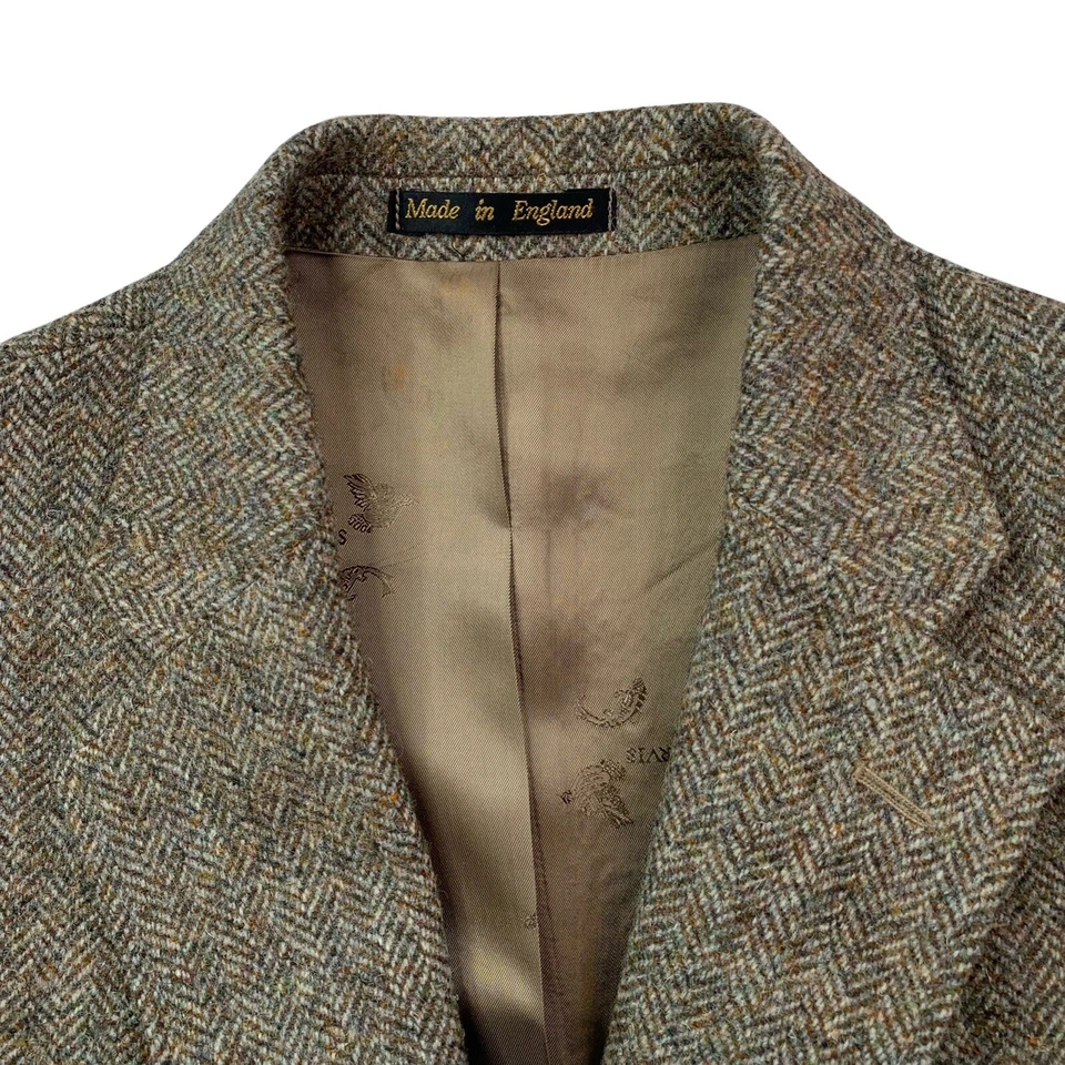 Blazer De Colección 42 L Orvis X Harris Tweed Marrón Claro Moteado Tweed Hecho en Inglaterra Foto 2 de 4