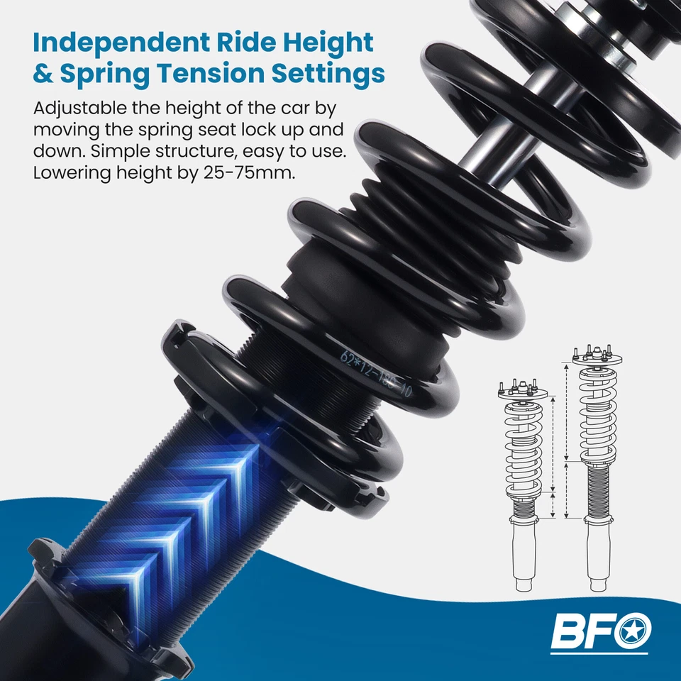 Kit de suspensión enrollables ajustables BFO para Toyota Camry 1992-2001 ES300 92-01 Foto 4 de 4