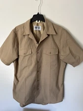 Creighton AB Defense Logistics Agency Khaki Uniform Shirt Athletic Fit Men’s L
