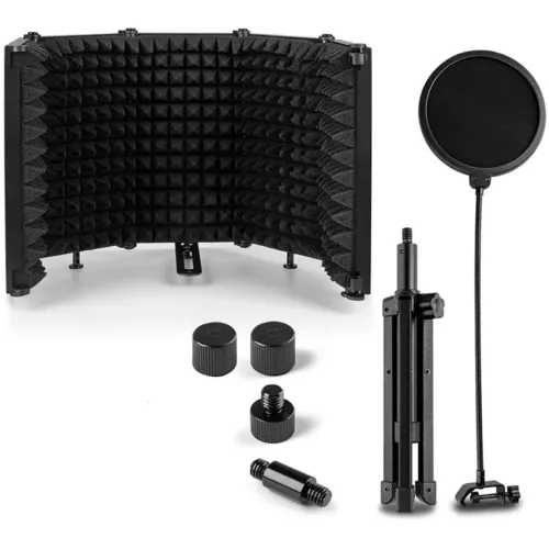 5 Panel Microphone Isolation Shield Vocal Booth for Recording Sound Tripod Stand - Picture 22 of 22