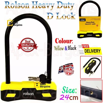 Rolson Heavy Duty D Lock Shackle Bike Bicycle Motorbike U Type