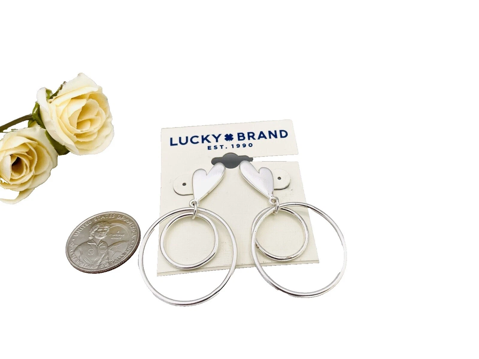 Pendientes de Moda Plateado Plata Lucky Brand
