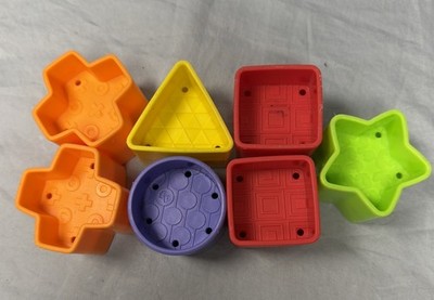 Lot Of (7) Fisher Price Baby's First Blocks Shape Sorter Replacement Blocks (gh)