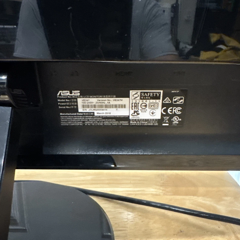 ASUS VE247H 24" Full HD 1920x1080 2ms HDMI Monitors (No cords. Tested) - Image 4 of 4