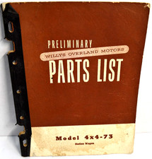 Willys Overland Motors Model 4x4-73 Jeep Station Wagon Prelim Parts List 1951 Willys Overland Motors Model 4x4-73 Jeep Station Wagon Prelim Parts List 1951