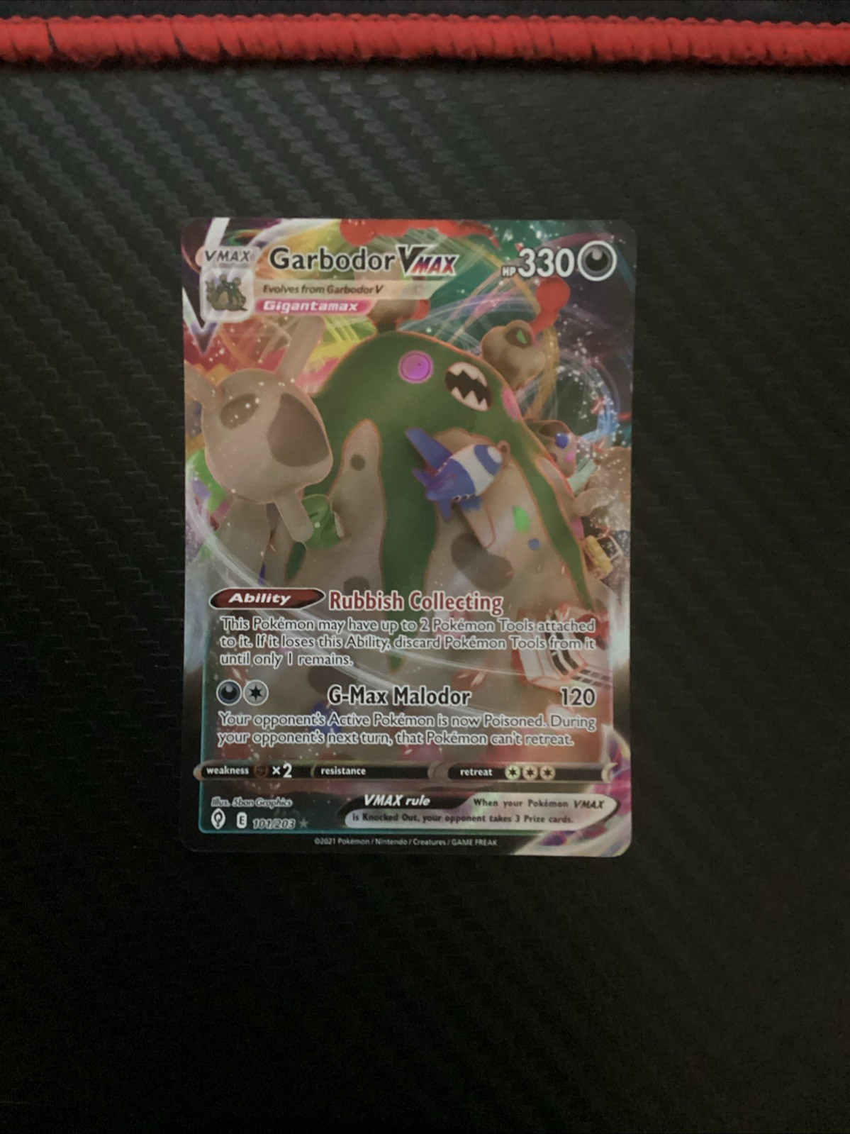 Garbodor VMAX 101/203 Ultra Rare Evolving Skies Pokemon TCG Near Mint