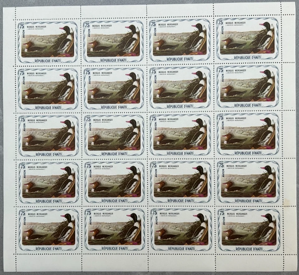 Republique D’Haiti 1975 - Birds Stamp set (9 sheets = 180 stamps) - MNH - Image 3 of 4