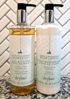 BUNDLE Drybar Revitalizing Shower Gel Body Wash & Replenishing Body Lotion 16.9