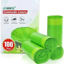 Commode Liners for Bedside Commode Vanilla Scented 100pcs Disposable Bags Univer