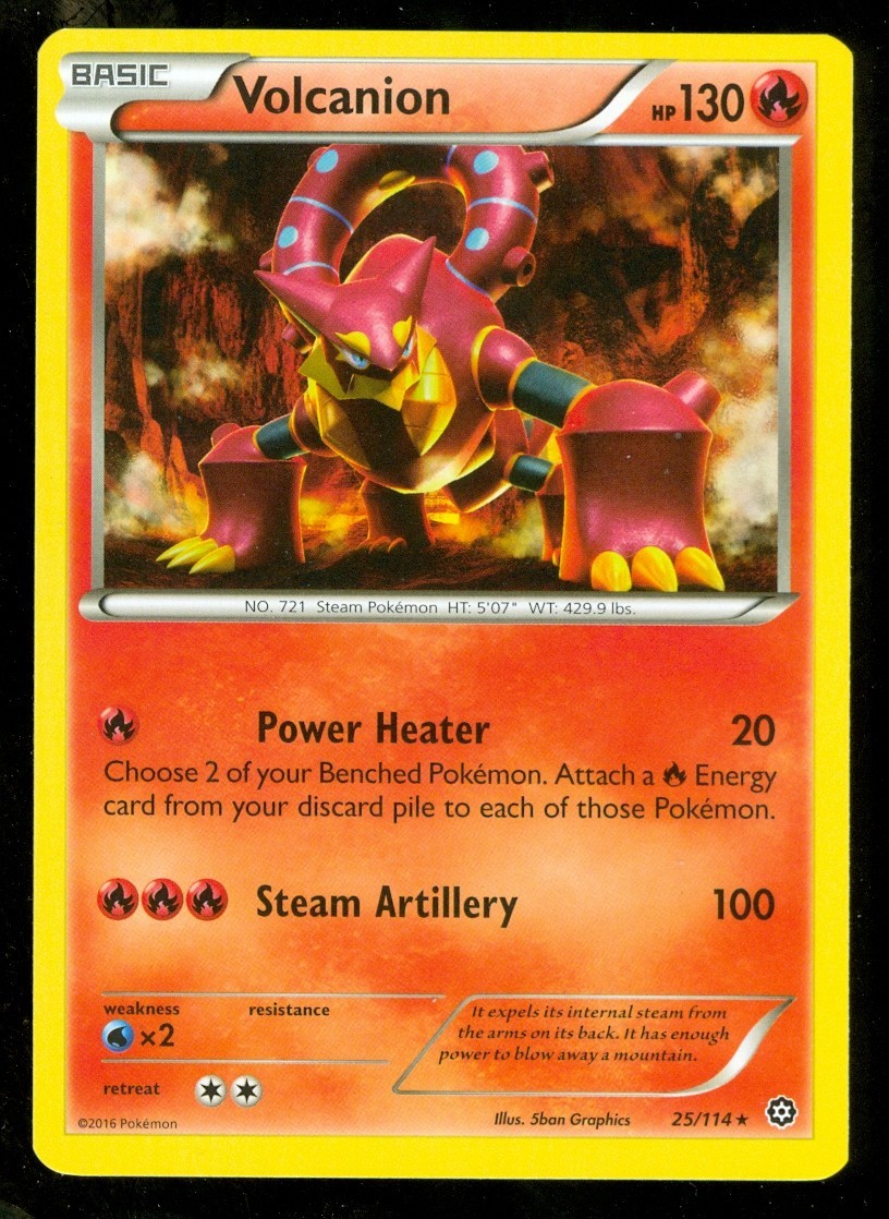 Pokemon VOLCANION 25/114 - XY Steam Siege - RARE - NEAR MINT